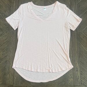 Old Navy Women's Luxe V-Neck Light Pink Top - Size Small